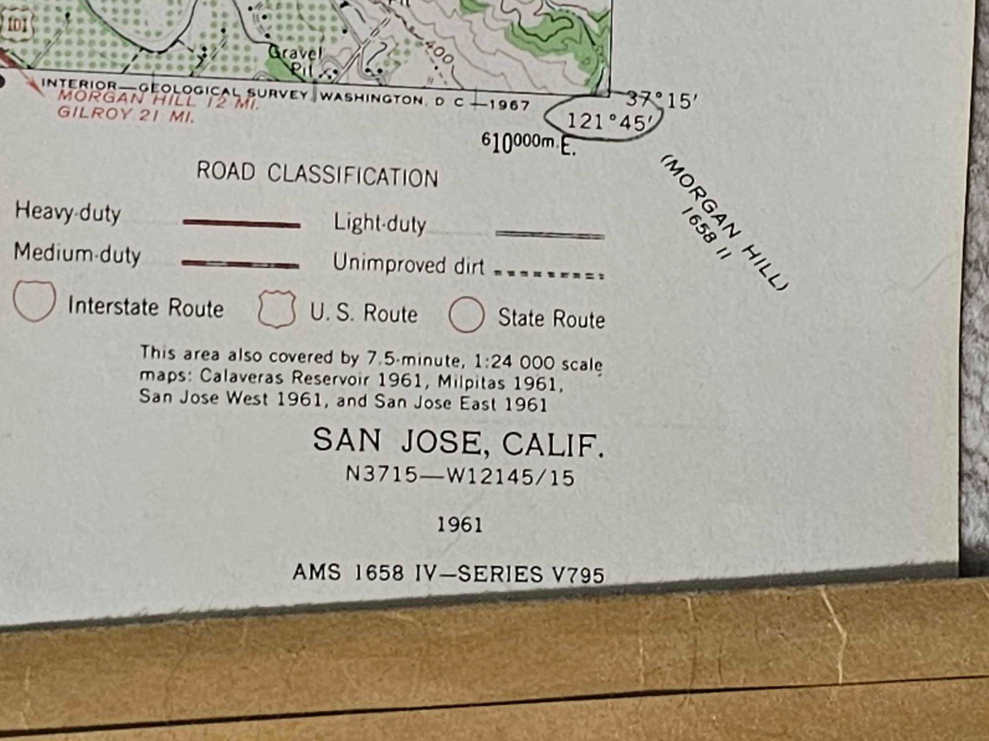 VINTAGE DEPT. OF INTERIOR GEOLOGICAL MAPS OF 3 BAY AREA CTIES