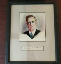 HENRY AGARD WALLACE SIGNED PLAQUE