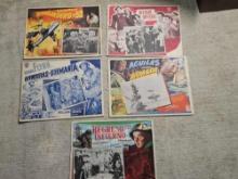 5 VINTAGE SPANISH MOVIE LOBBY CARD POSTERS