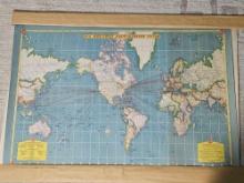 TWO VINTAGE RCA WORLDWIDE MAPS
