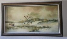 OIL ON CANVAS THE SHORELINE