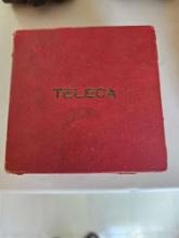 TELECA VINTAGE SUBMINIATURE CAMERA/BINOCULAR W/ LEATHER CASE