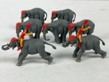METAL CIRCUS ELEPHANTS AND RIDERS