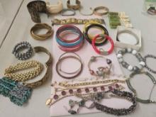 GROUP LOT OF BANGLES AND BRACELETS