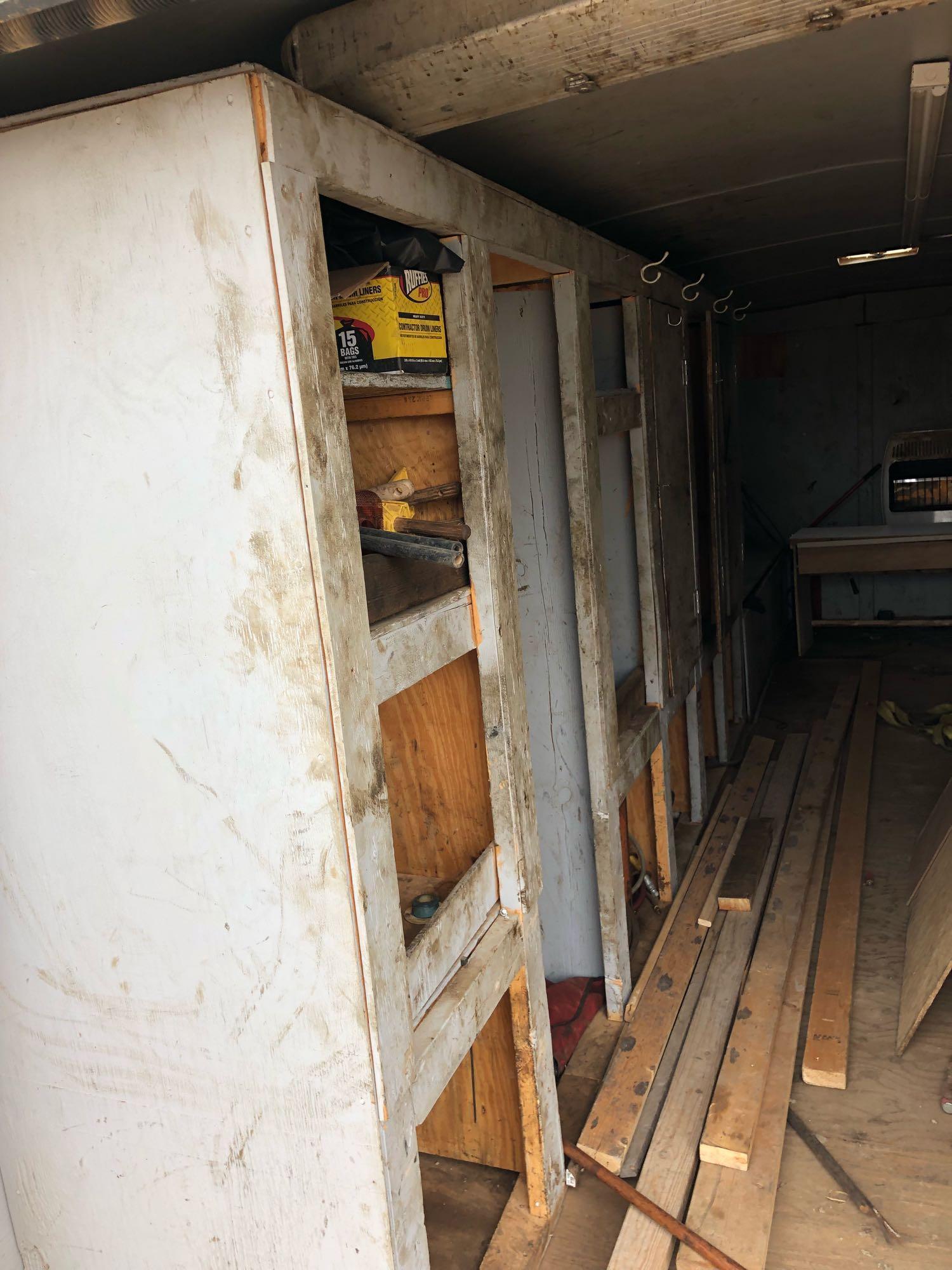 2006 8 foot x 20 foot White Mirage cargo trailer, side door, doghouse setup, full width back gate