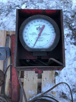 Cable spools, rope, torsion ranch, weight indicator