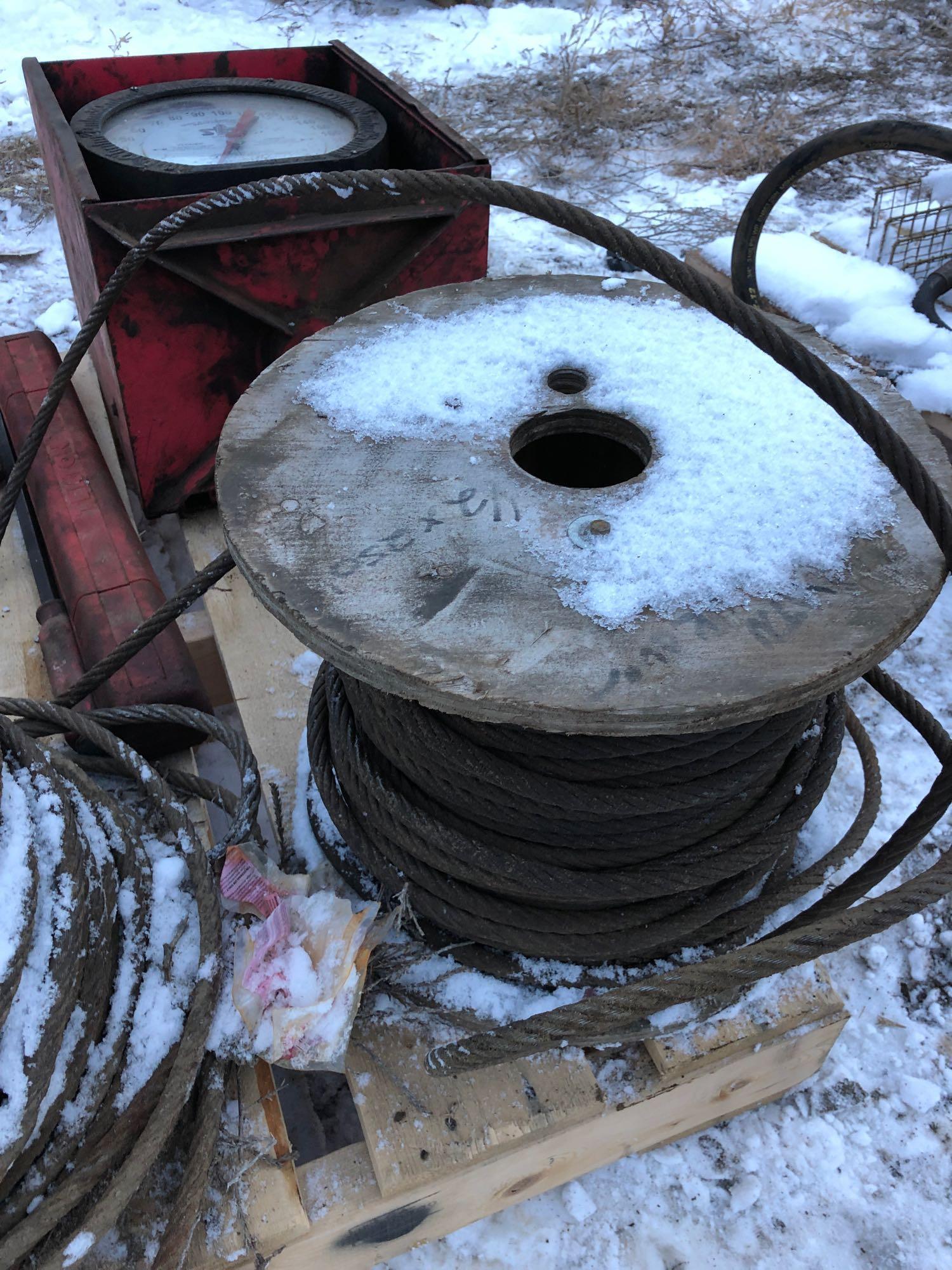 Cable spools, rope, torsion ranch, weight indicator