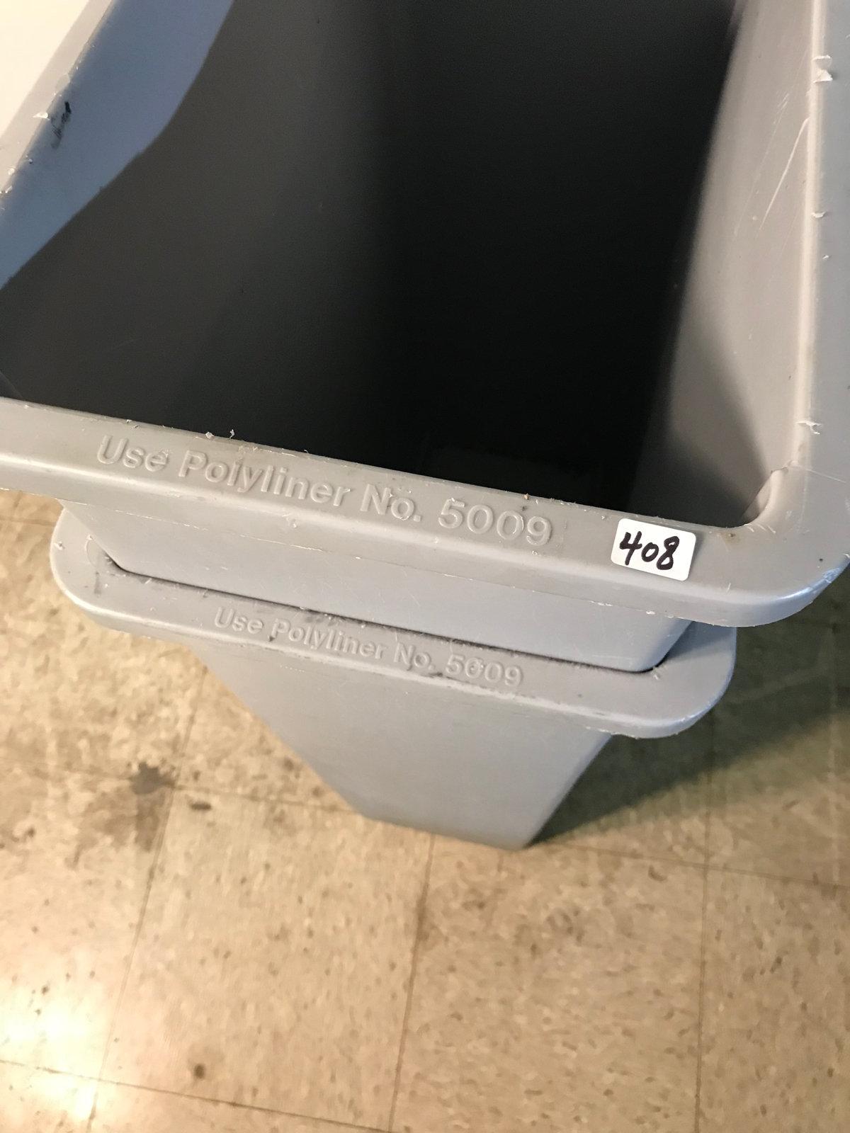 2- skinny commercial trash cans