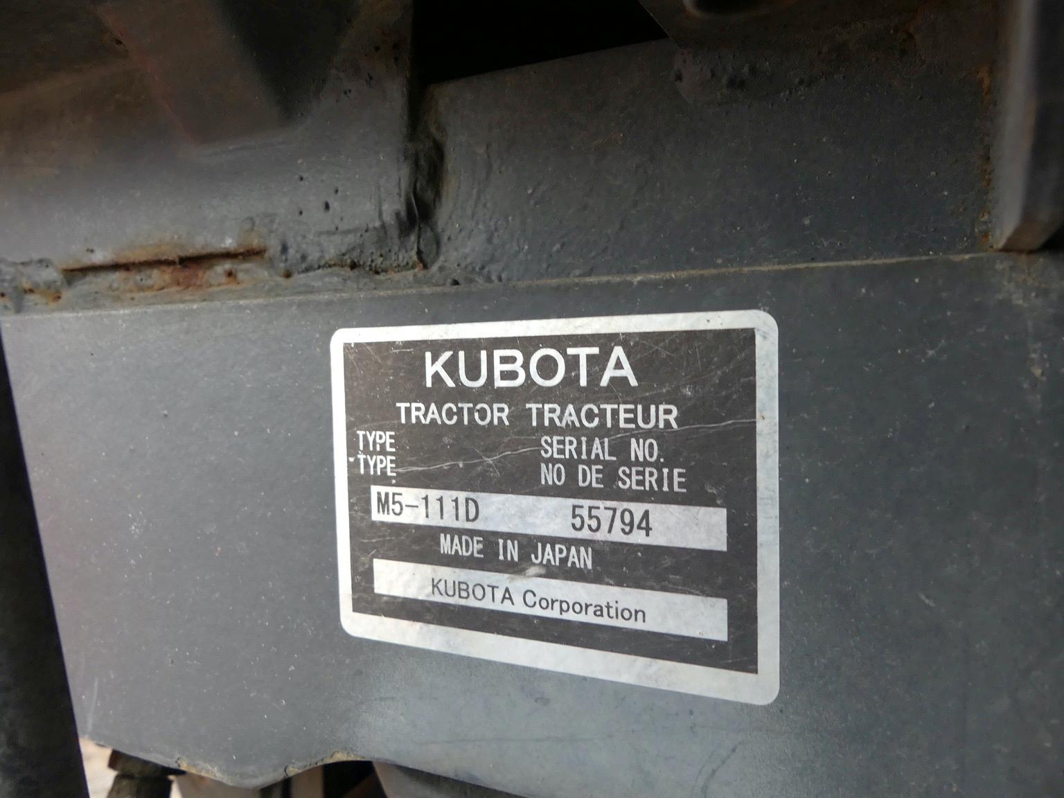 Kubota M5-111 Dual Speed Tractor W/ Kubota La1854 Loader