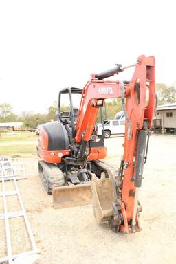 KUBOTA MINI-X MODEL KX040-4, SERIAL NO. KBCDZ15CEL3A36117, PUSH BLADE, BUCKET, AROUND 700 HOURS,