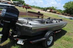 1550 PRO BASS GLASS STREAM W/ MERCURY MOTORW/TROLLINH MOTORNOT SURE OF WORKING STATUS