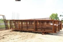 NEW 24FT HEAVY DUTY 2 7/8 FREE STANDING PANEL W/ 10FT GATE WELDED ON