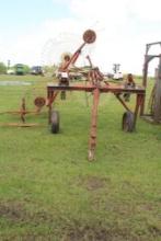 8 WHEEL HAY RAKE-MISSING SOME PARTS, PULL BEHIND,