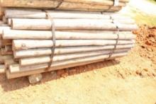 UNTREATED WOOD POST7' LENGTH W/ ASSORTMENT OF WIDTHS, EST. 64 COUNT