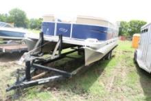 22' MANITOU PONTOON BOAT, MODEL AB2223, RUNS, TOP INCLUDED, WATER READYSN: SWBTBK28EP001514