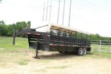 1994 24' CW STOCK TRAILER W/ 2 SPARE TIRESNEW FLOOR W/ RUBBER MATSNO. ARE NOT VISIBLE, 2 CUT GATES
