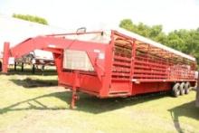 32' CATTLE TRAILER, 3 CUT GATESRUBBER FLOORVIN: 16GS63232DB066765; WT: 11340