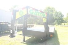 2022 35' W/5' DOVE GATOR FLATBED TRAILER, GOOSENECK, 7K LBS, TANDEM AXLES, 8 WIDE, MEGA RAMPS- HAS