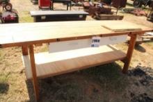HOMEMADE SHOP TABLE MOUNT TO WALL