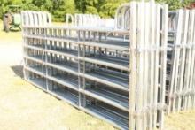 5CT HD 12' PANELS, SQUARE TUBING SIDES (2''X2'' FOOTING) W/ 6 ROUND HORIZONTAL TUBING