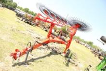 NEW AGLINE 10 WHEEL HAY RAKE W/ KCIKER WHEEL, HYDRAULIC, FIRST QUALITY, SN: 18722