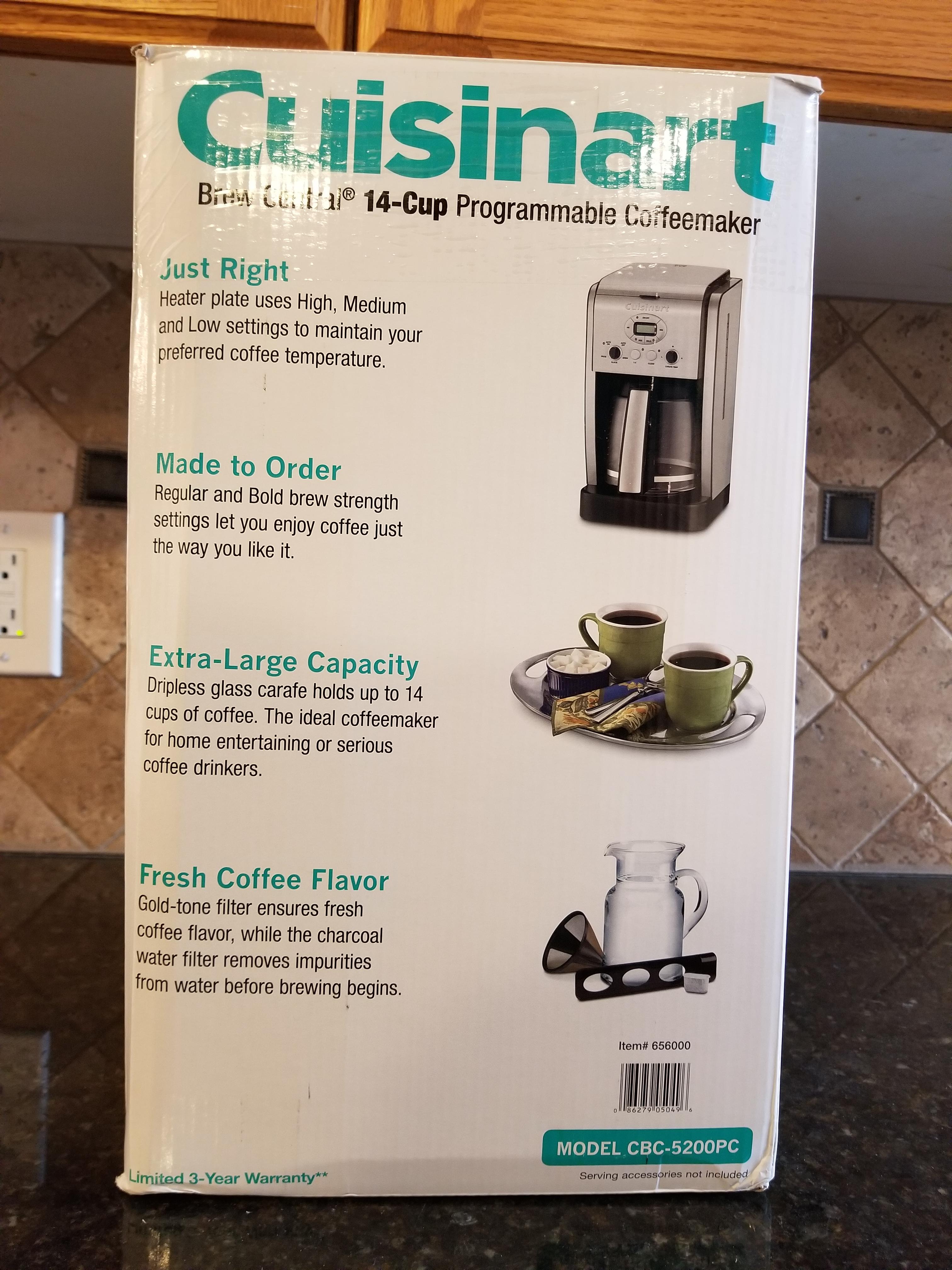 Cuisinart Brew Central 14-Cup Programmable Coffeemaker, New