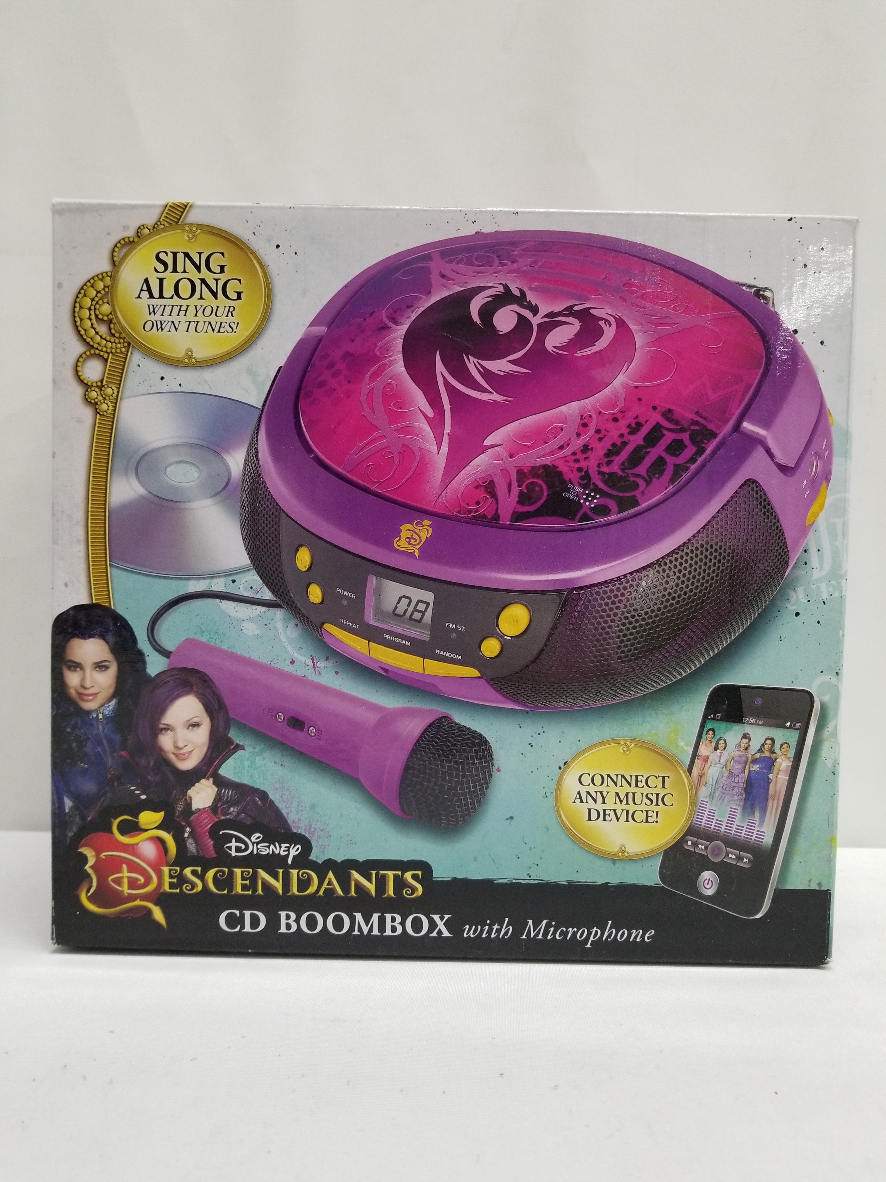 Disney Descendants CD Boombox with Microphone - New
