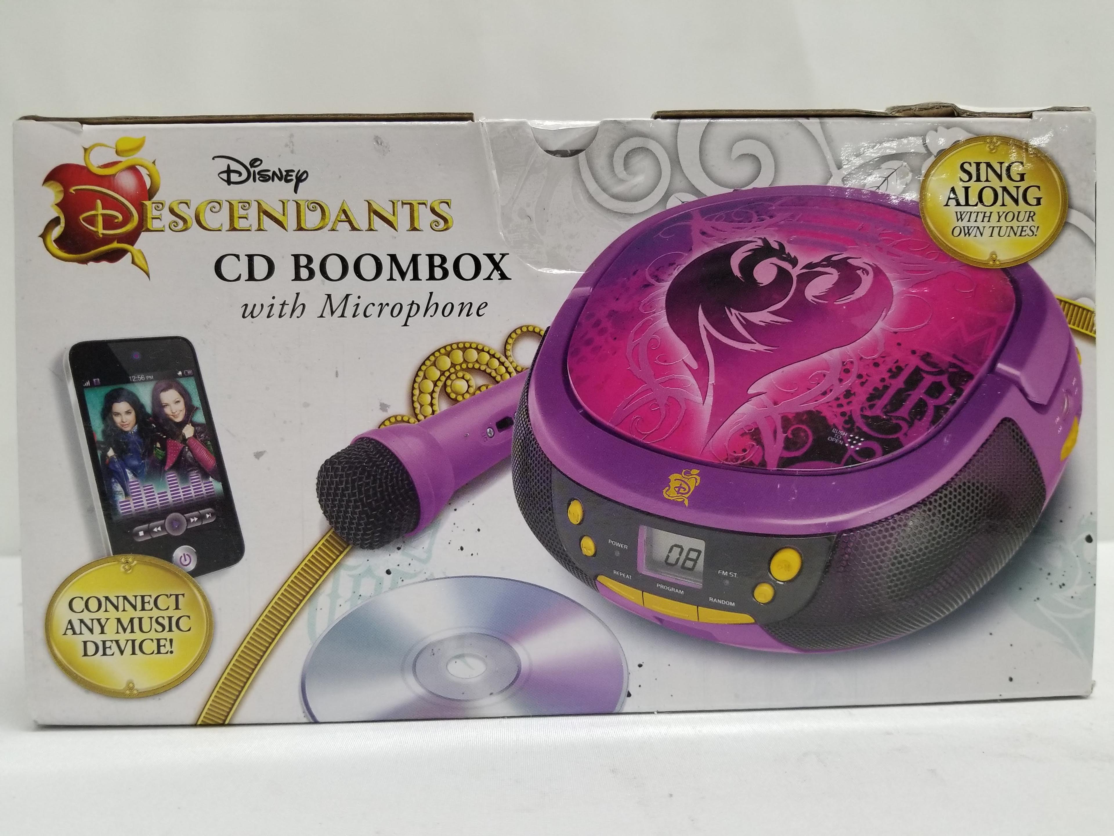 Disney Descendants CD Boombox with Microphone - New