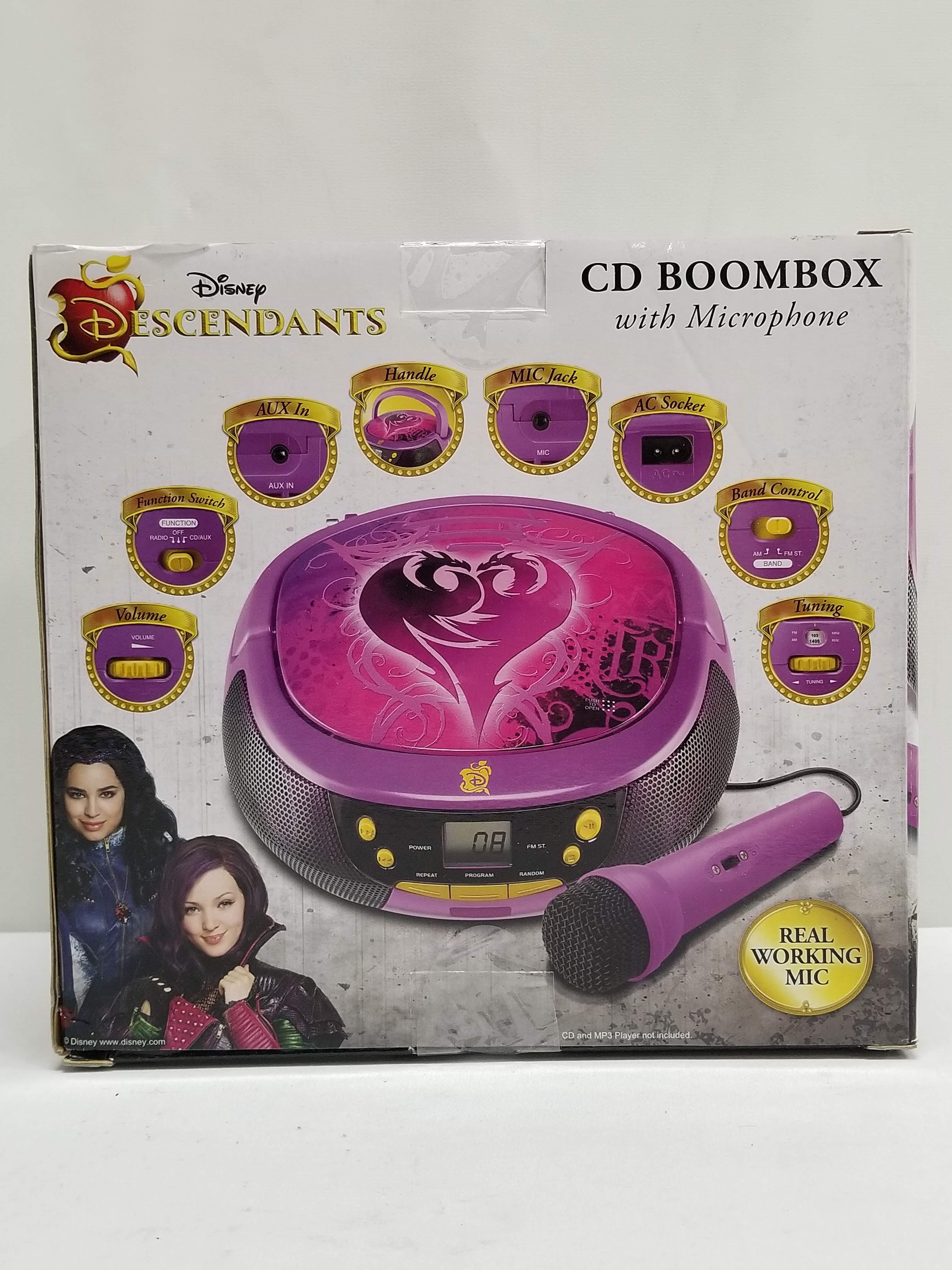 Disney Descendants CD Boombox with Microphone - New