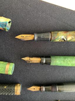 ANTIQUE QUILL PENS, MARBLES AND MISC.