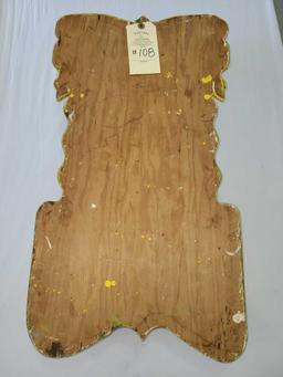 ANTIQUE WOODEN SHAVING MIRROR WITH SHELF AND TOWEL HOLDER