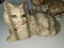 TWO CHALKWARE CATS