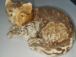 TWO CHALKWARE CATS