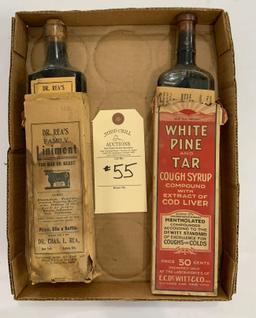 ANTIQUE MEDICINE BOTTLES WITH BOXES