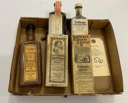 ANTIQUE MEDICINE BOTTLES (TWO WITH BOX)