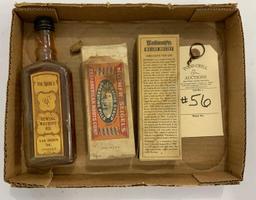 ANTIQUE MEDICINE BOTTLES (TWO WITH BOX)
