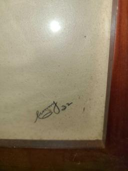PILOT PHOTOGRAPH SIGNED JIMMY 32 IN WOODEN FRAME