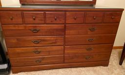 Kroehler solid walnut dresser and mirror