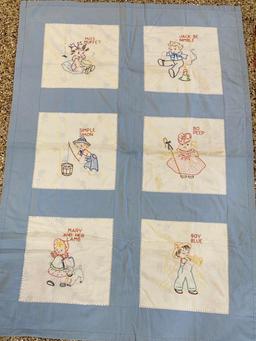 Two hand stitched quilts - one nursery rhyme