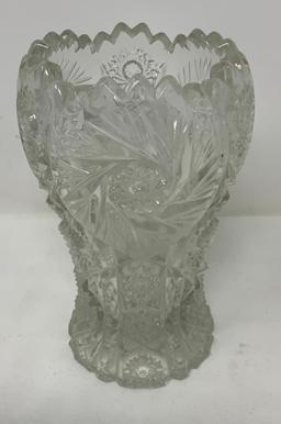 Antique cut glass flower vase