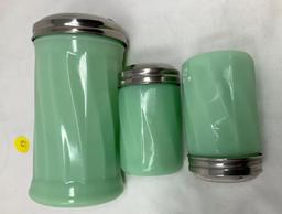 Vintage jadeite sugar, salt and pepper