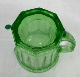 Vintage A & J green depression pitcher