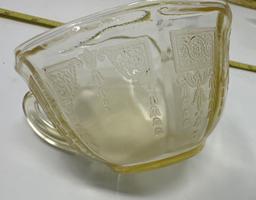 Antique yellow depression glass items