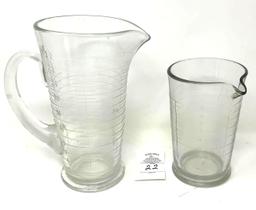 Vintage 32 oz and 16 oz glass darkroom laboratory measuring beakers