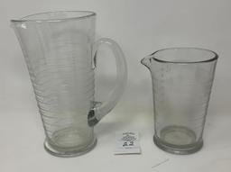 Vintage 32 oz and 16 oz glass darkroom laboratory measuring beakers