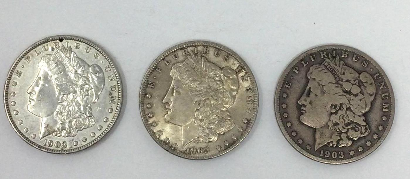 1903 Morgan Silver Dollars (3)