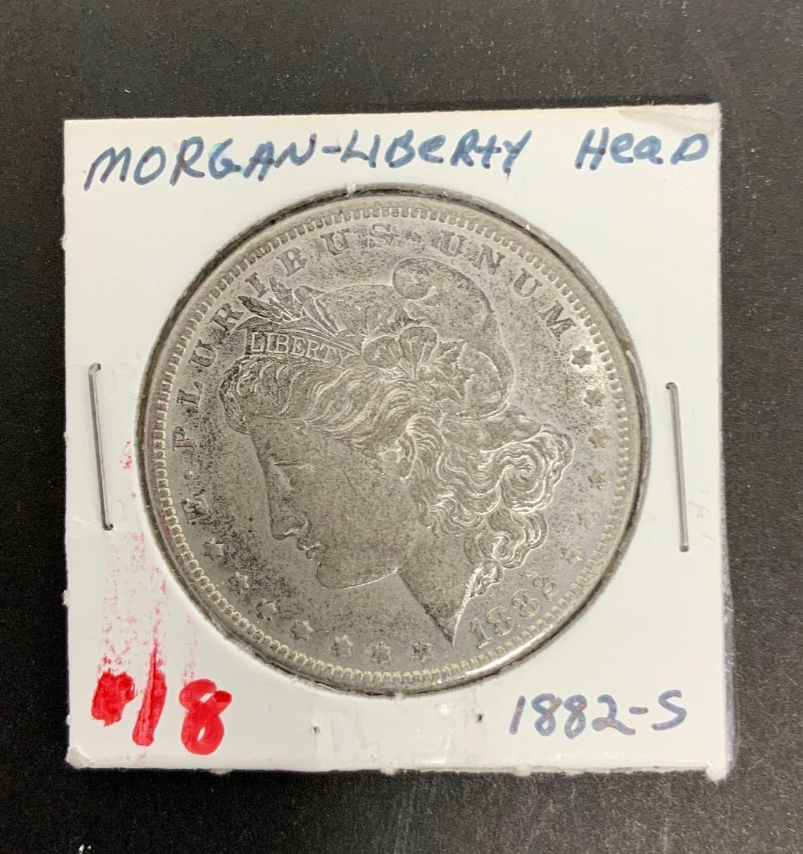 1882-S MORGAN SILVER DOLLAR