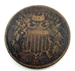 1868 TWO CENT PIECE