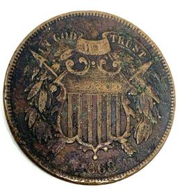 1868 TWO CENT PIECE