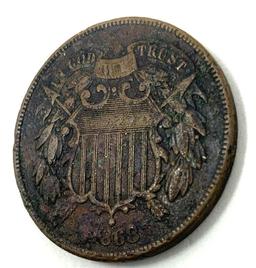 1868 TWO CENT PIECE